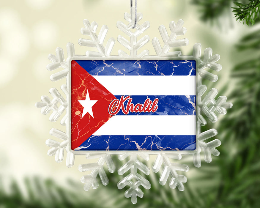 Personalized Christmas Tree Ornament Country Flag Series - Cuba Flag