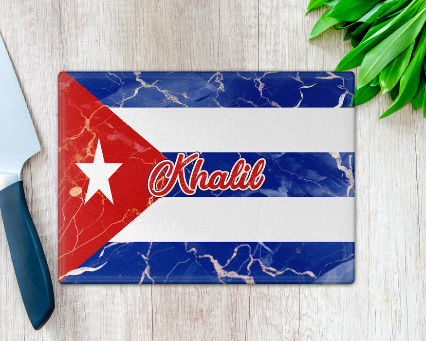 Personalized Cutting Board Country Flag Series - Cuba Flag
