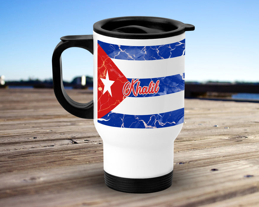 Personalized Insulated Travel Mug 14oz Country Flag Series - Cuba Flag
