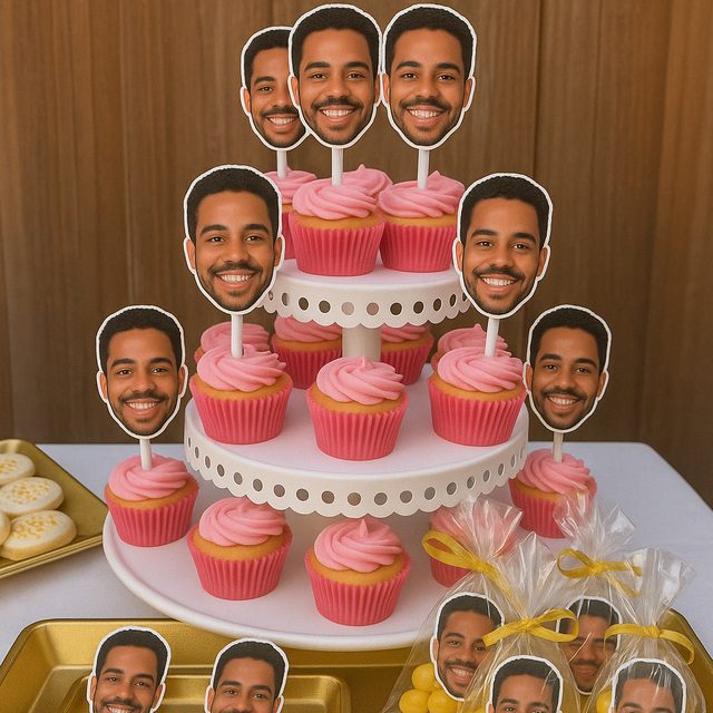 Bleu Reign - Happy Customer - Face Cupcake Order
