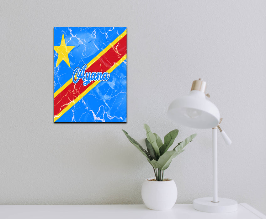 Personalized Wall Art Decorative Sign African Country Flag Series - Democratic Republic of the Congo Flag