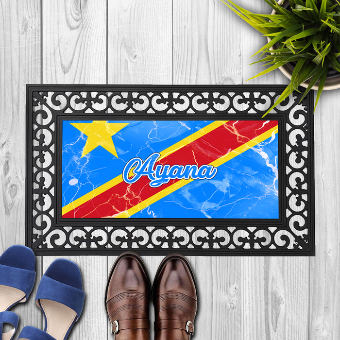 Personalized 18x30 inches Door Mat African Country Flag Series - Democratic Republic of the Congo Flag