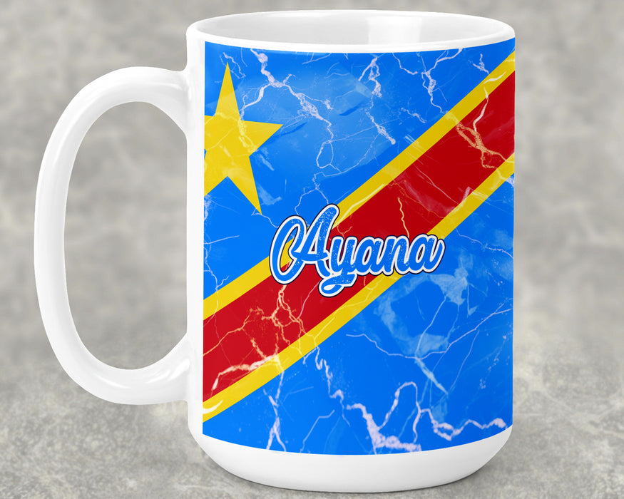 Personalized Ceramic 15oz Mug African Country Flag Series - Democratic Republic of the Congo Flag