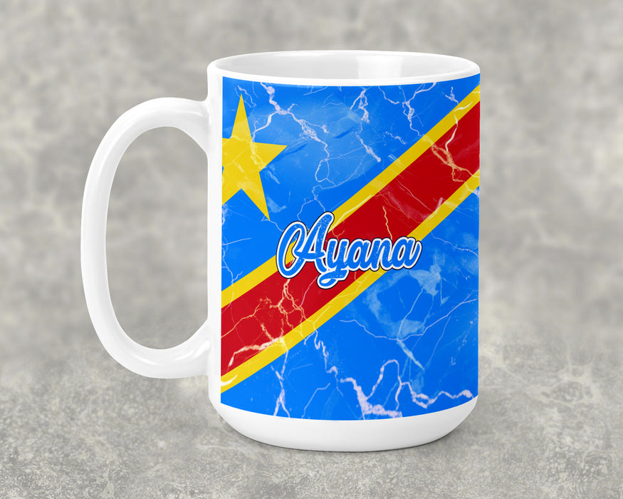 Personalized Ceramic 15oz Mug African Country Flag Series - Democratic Republic of the Congo Flag