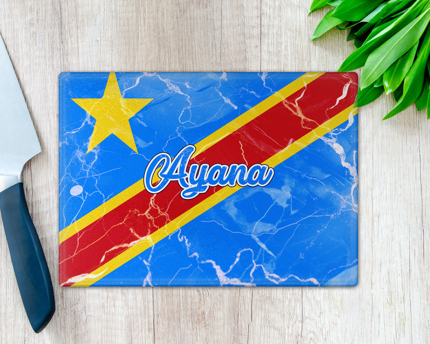 Personalized Cutting Board African Country Flag Series - Democratic Republic of the Congo Flag