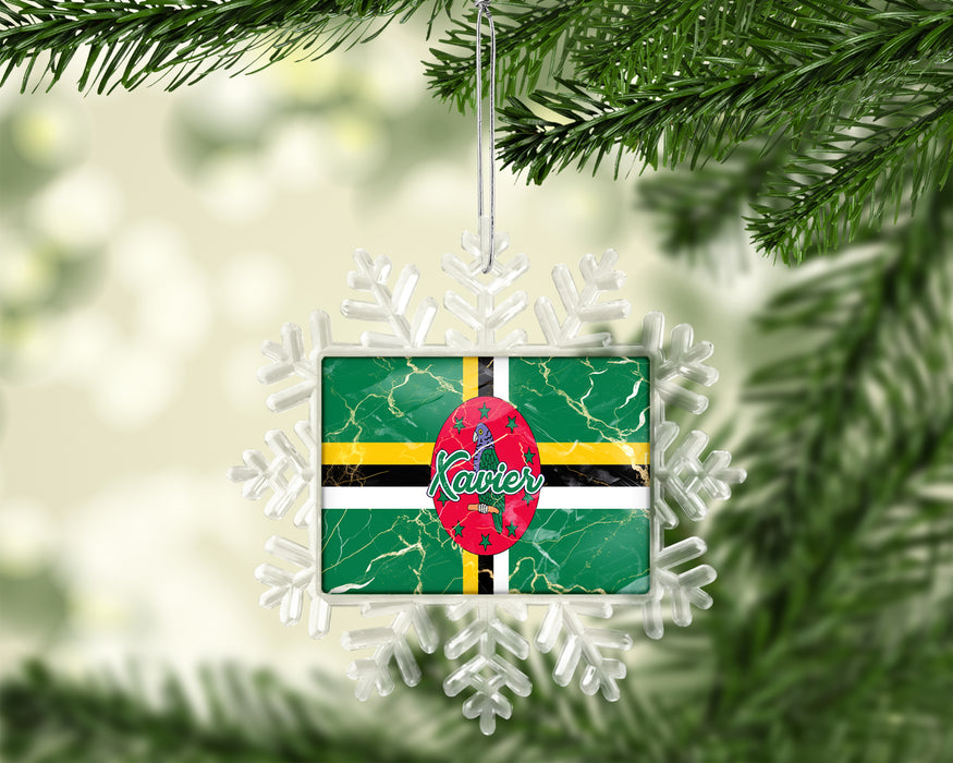 Personalized Christmas Tree Ornament Country Flag Series - Dominica Flag