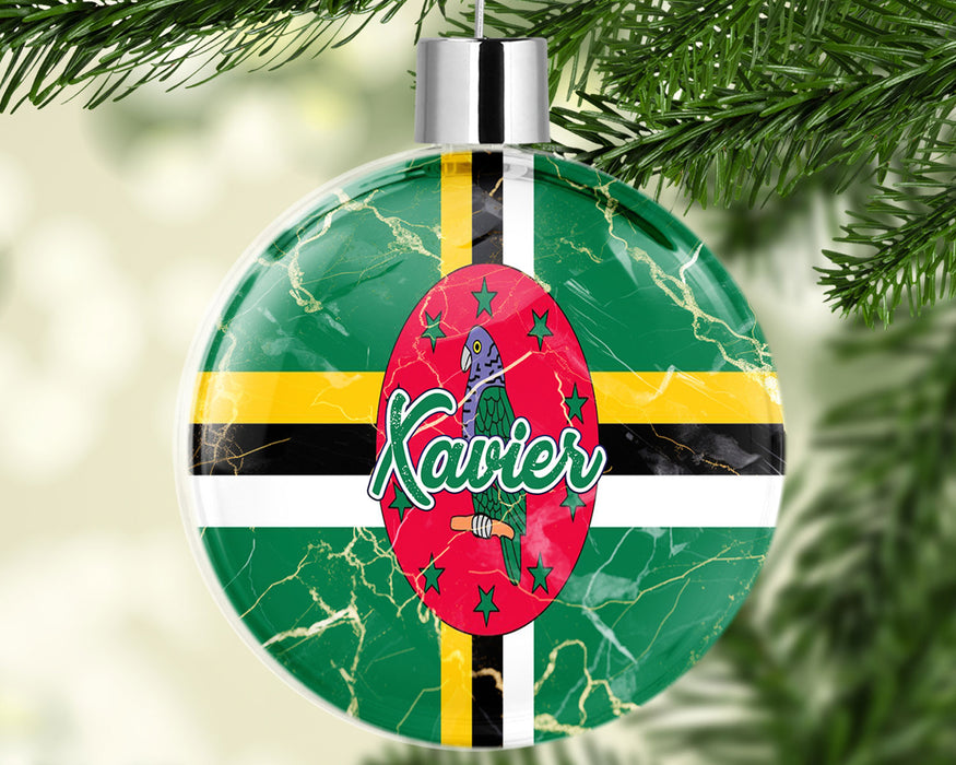 Personalized Christmas Tree Ornament Country Flag Series - Dominica Flag