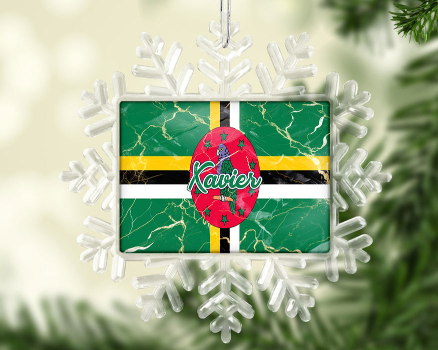 Personalized Christmas Tree Ornament Country Flag Series - Dominica Flag