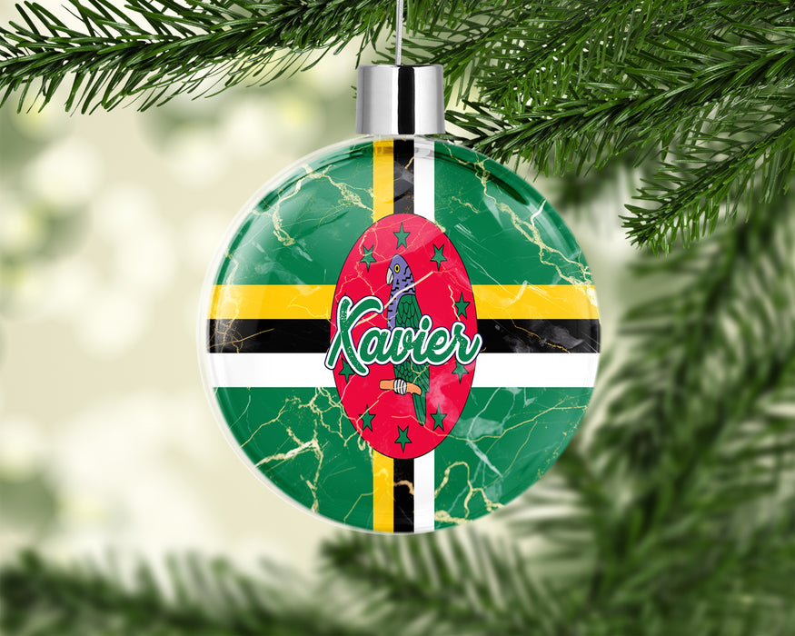 Personalized Christmas Tree Ornament Country Flag Series - Dominica Flag