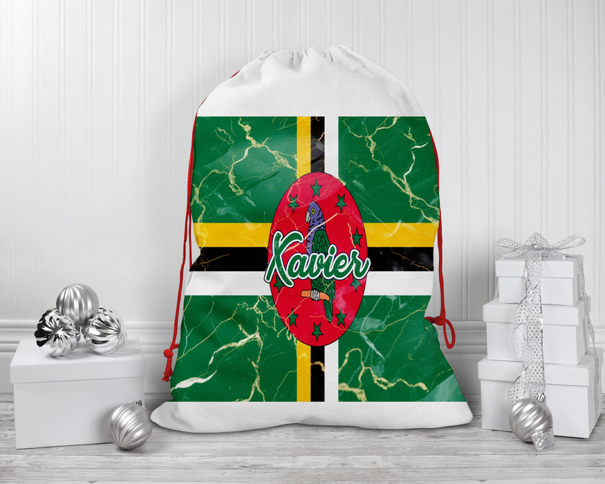 Personalized Reusable Santa Sack Flag Series - Dominica Flag