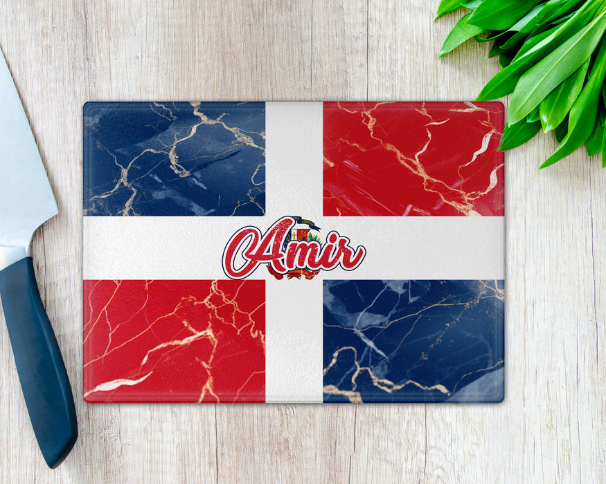 Personalized Cutting Board Country Flag Series - Dominican Republic Flag