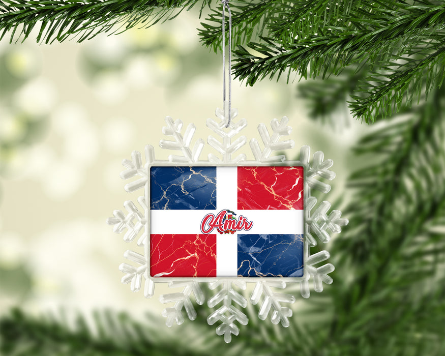 Personalized Christmas Tree Ornament Country Flag Series - Dominican Republic Flag