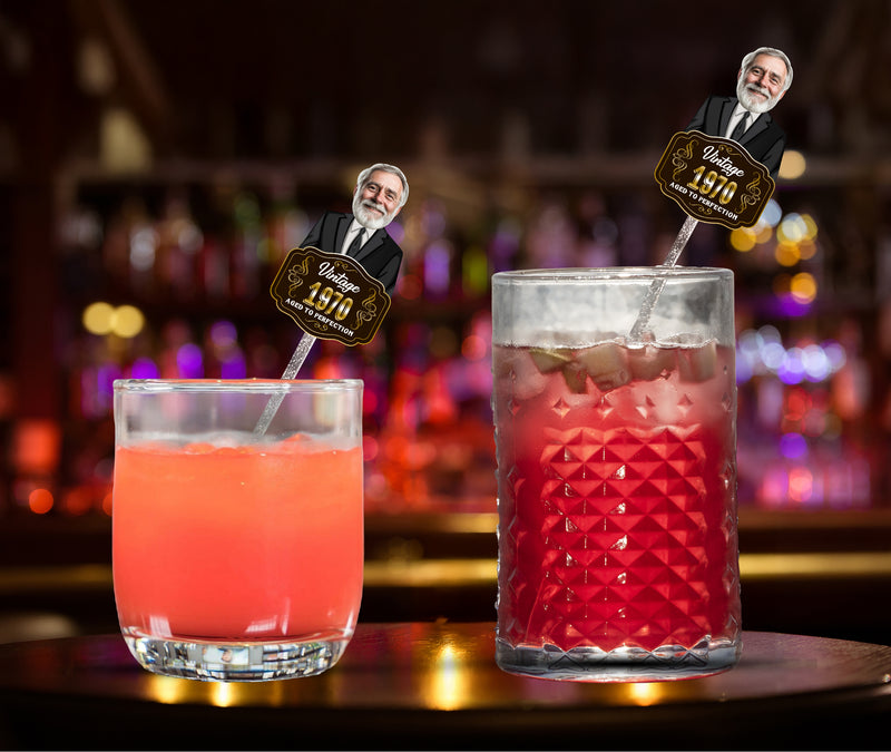 Bleu Reign Personalized Aged to Perfection Face Swizzle Stick