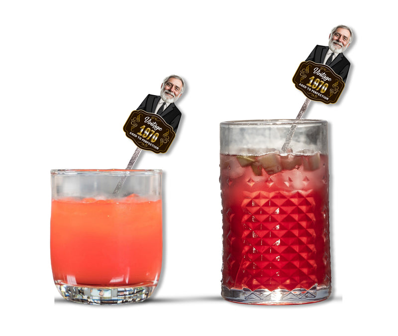 Bleu Reign Personalized Aged to Perfection Face Swizzle Stick