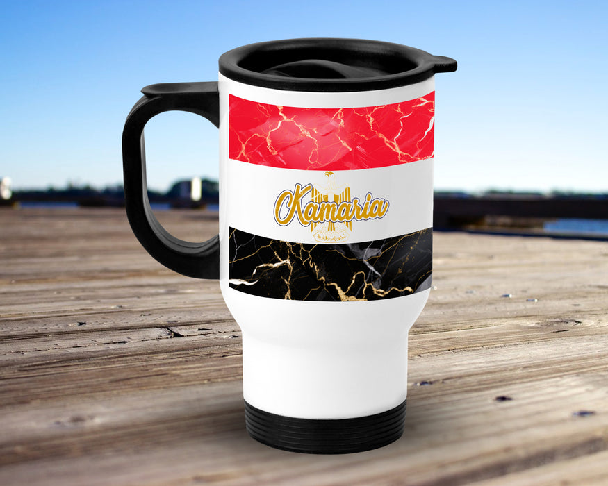 Personalized Insulated Travel Mug 14oz African Country Flag Series - Egypt Flag
