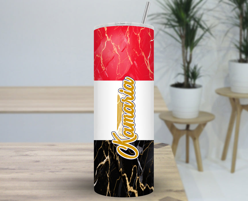 Personalized 30oz Travel Skinny Tumbler African Country Flag Series - Egypt Flag