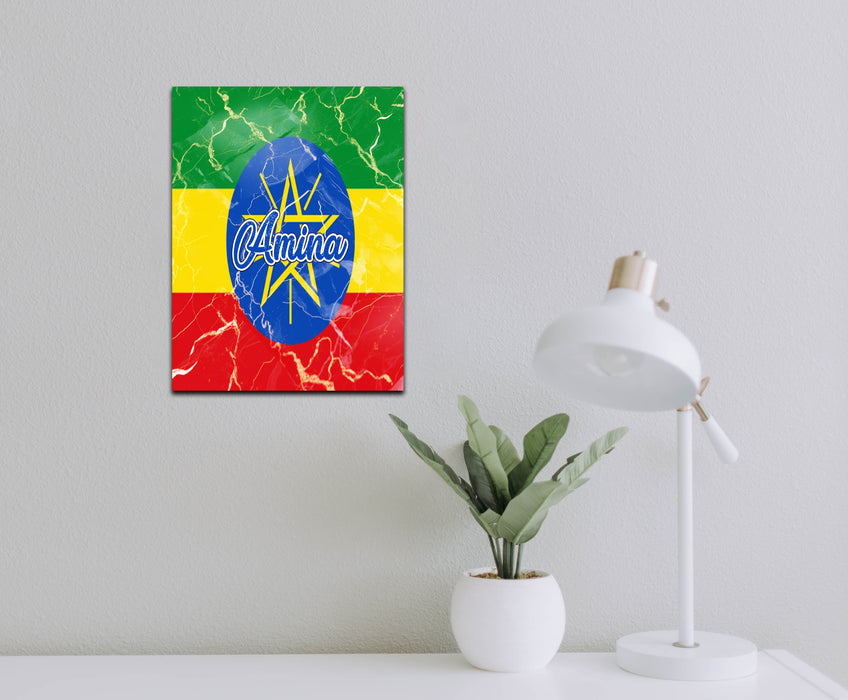 Personalized Wall Art Decorative Sign African Country Flag Series - Ethiopia Flag