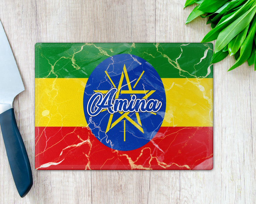 Personalized Cutting Board African Country Flag Series - Ethiopia Flag