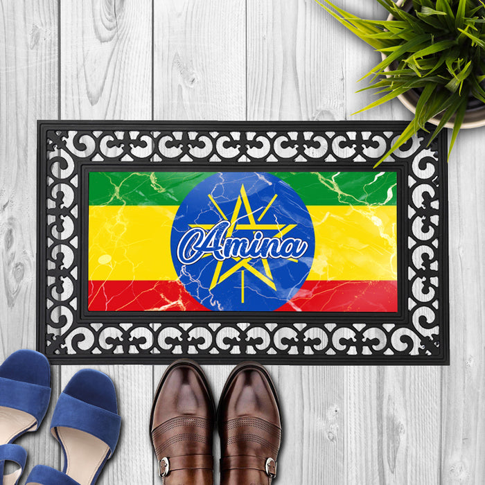 Personalized 18x30 inches Door Mat African Country Flag Series - Ethiopia Flag