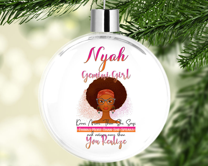 Birthday Black Queen Celebrate Zodiac Month Personalized Christmas Tree Ornament