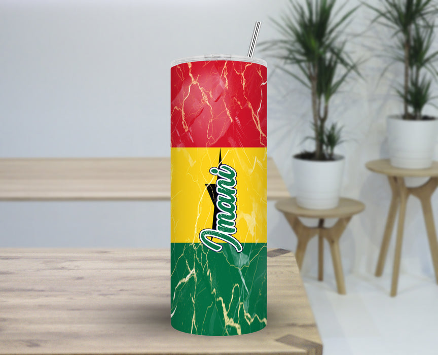 Personalized 30oz Travel Skinny Tumbler African Country Flag Series - Ghana Flag