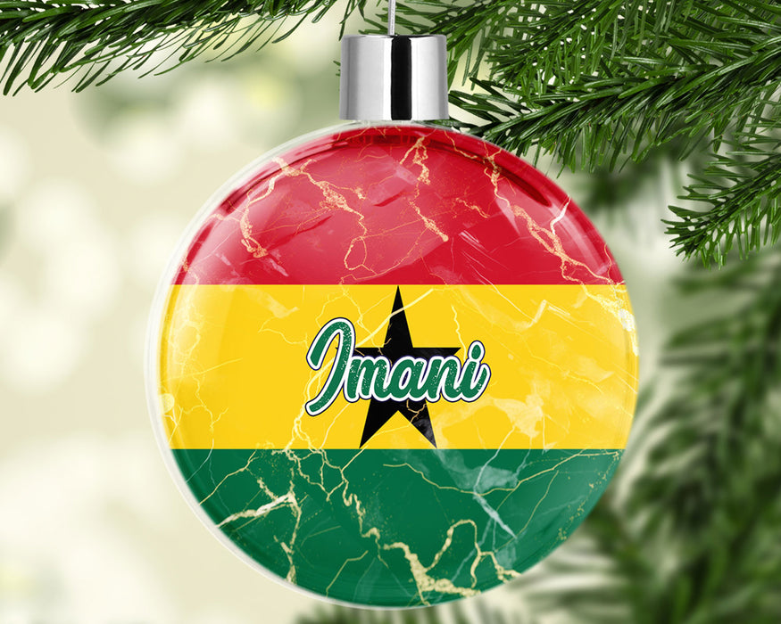 Personalized Christmas Tree Ornament African Country Flag Series - Ghana Flag