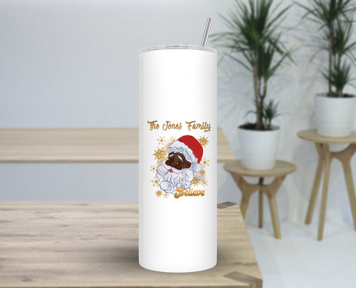 Personalized Believe In Santa Black Tumbler