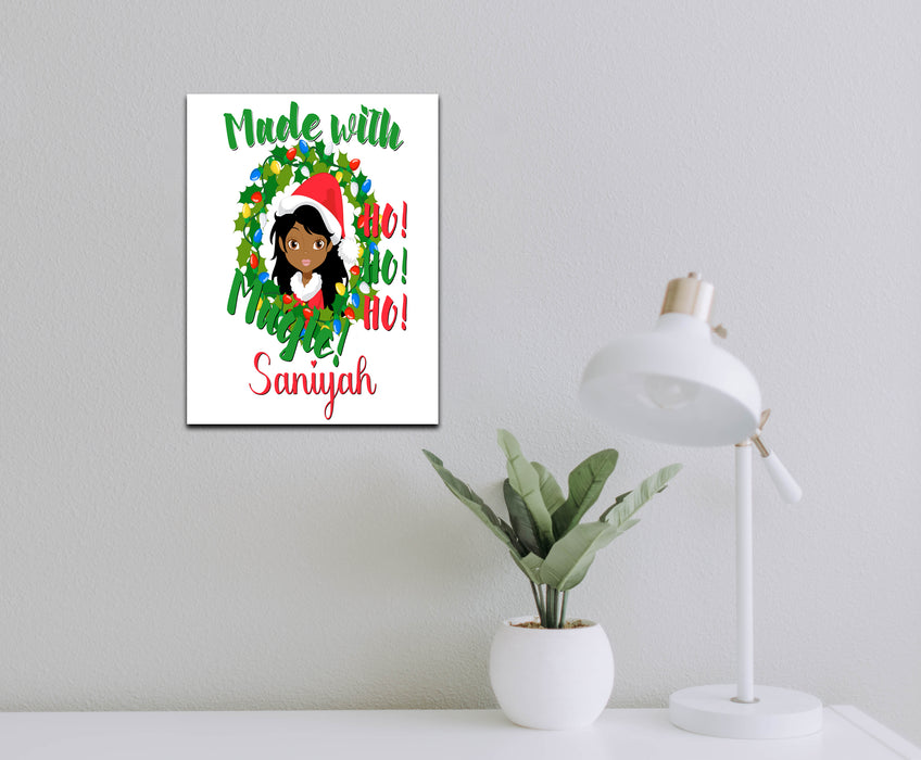 Personalized Gorgeous Woman Made With Magic Wreath Wall Art
