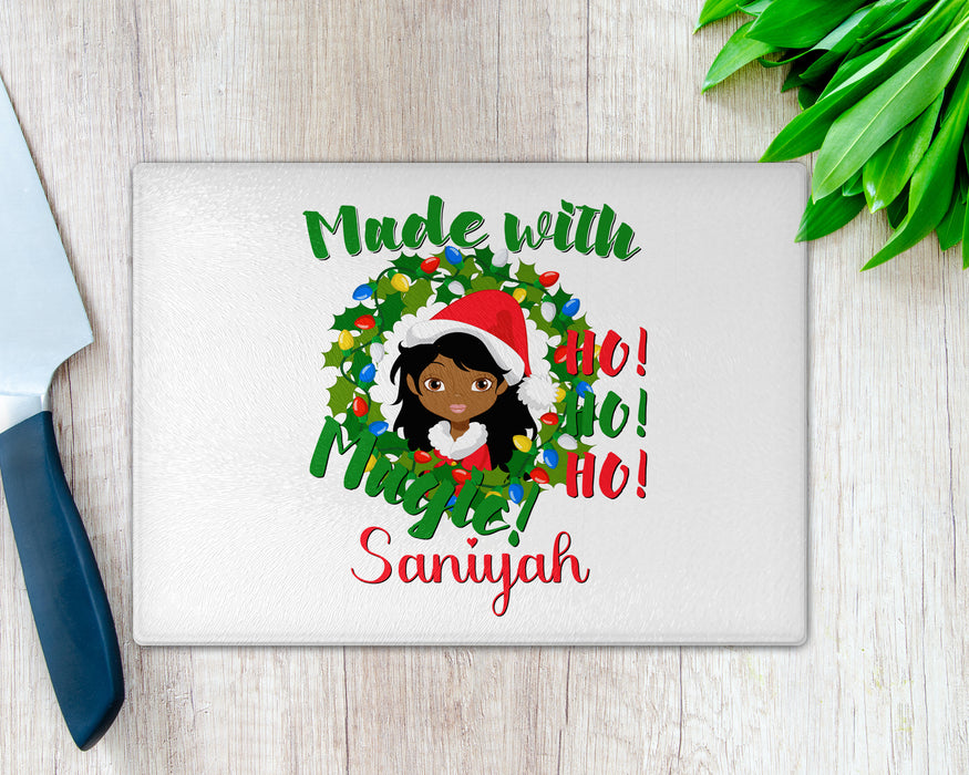 Personalized Gorgeous Woman Made With Magic Wreath Cutting Board