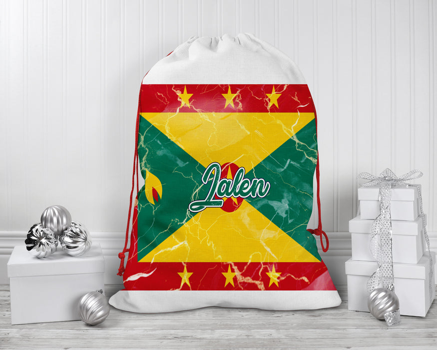 Personalized Reusable Santa Sack Flag Series - Grenada Flag