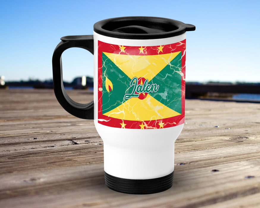 Personalized Insulated Travel Mug 14oz Country Flag Series - Grenada Flag