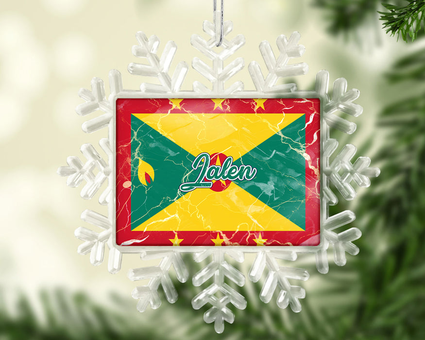 Personalized Christmas Tree Ornament Country Flag Series - Grenada Flag