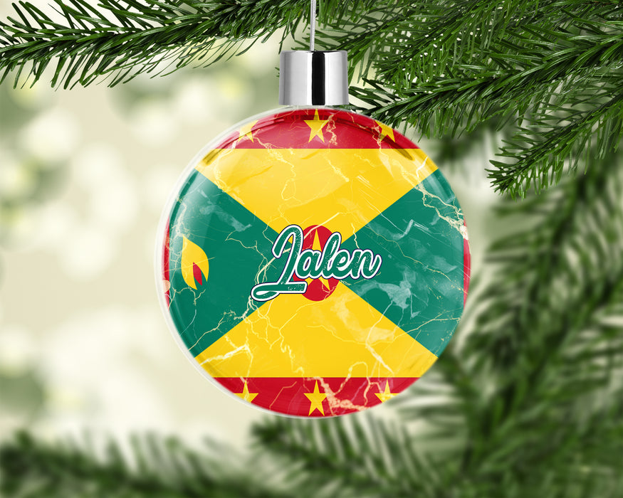 Personalized Christmas Tree Ornament Country Flag Series - Grenada Flag