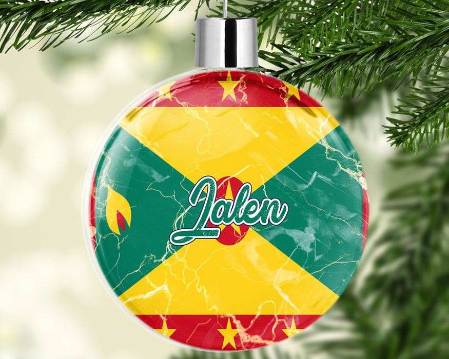 Personalized Christmas Tree Ornament Country Flag Series - Grenada Flag