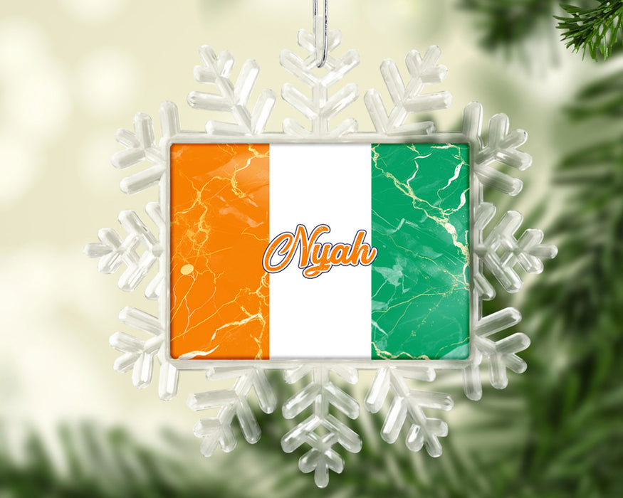 Personalized Christmas Tree Ornament African Country Flag Series - Ivory Coast Flag