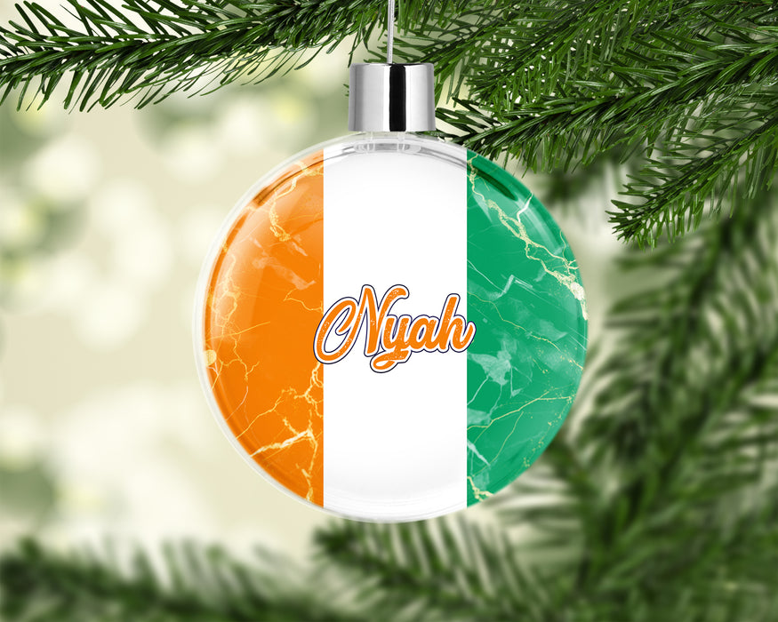 Personalized Christmas Tree Ornament African Country Flag Series - Ivory Coast Flag