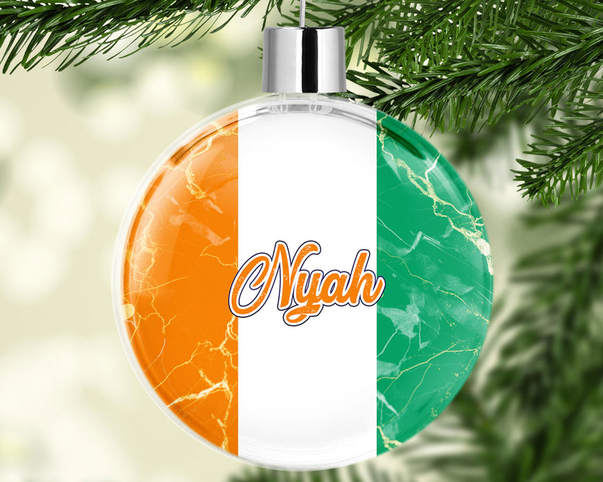 Personalized Christmas Tree Ornament African Country Flag Series - Ivory Coast Flag