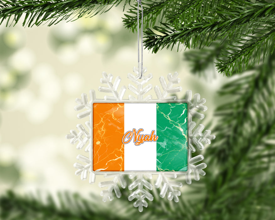 Personalized Christmas Tree Ornament African Country Flag Series - Ivory Coast Flag