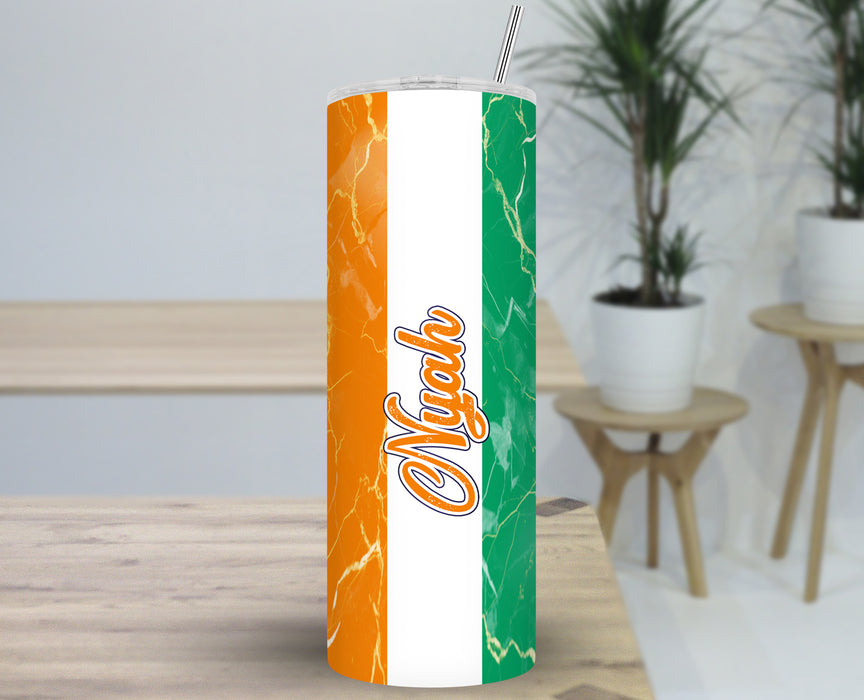 Personalized 30oz Travel Skinny Tumbler African Country Flag Series - Ivory Coast Flag