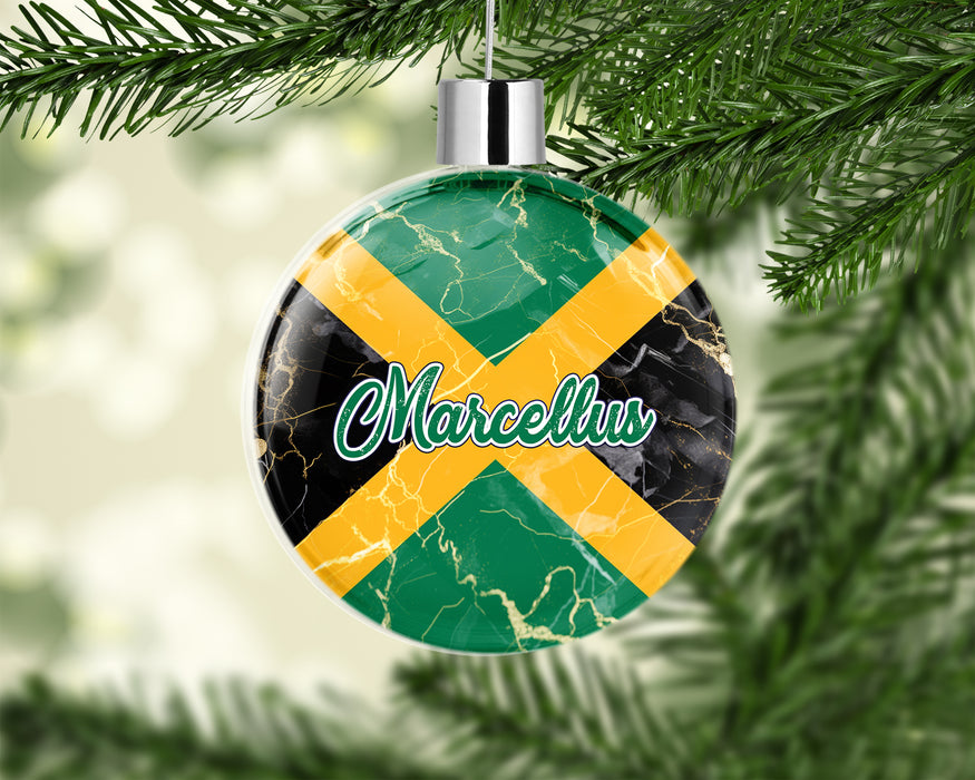 Personalized Christmas Tree Ornament Country Flag Series - Jamaica Flag