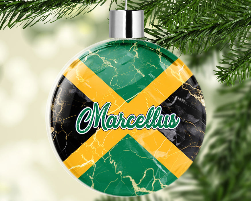 Personalized Christmas Tree Ornament Country Flag Series - Jamaica Flag