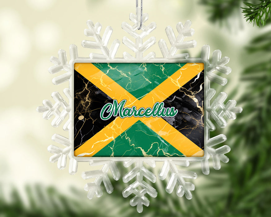 Personalized Christmas Tree Ornament Country Flag Series - Jamaica Flag