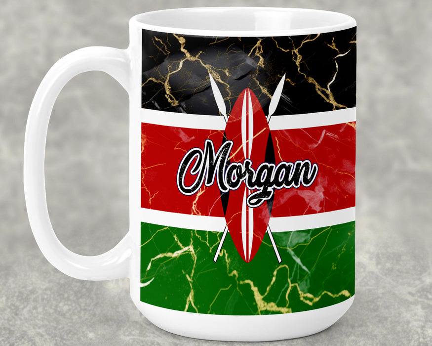 Personalized Ceramic 15oz Mug African Country Flag Series - Kenya Flag