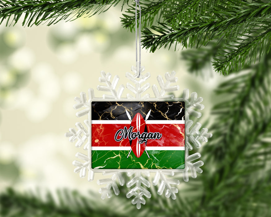 Personalized Christmas Tree Ornament African Country Flag Series - Kenya Flag