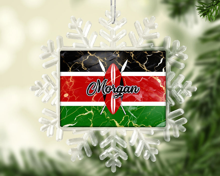 Personalized Christmas Tree Ornament African Country Flag Series - Kenya Flag