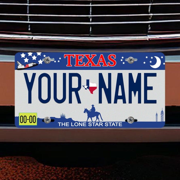 Bleu Reign Personalized License Plate - For Car, Motorcycle, Golf Cart, Bicycle - Add Custom Name (3 sizes)