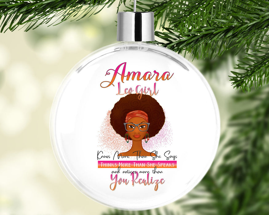 Birthday Black Queen Celebrate Zodiac Month Personalized Christmas Tree Ornament