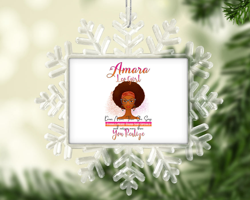 Birthday Black Queen Celebrate Zodiac Month Personalized Christmas Tree Ornament