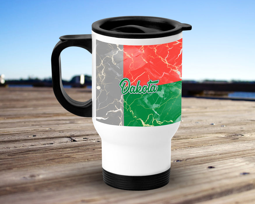 Personalized Insulated Travel Mug 14oz African Country Flag Series - Madagascar Flag