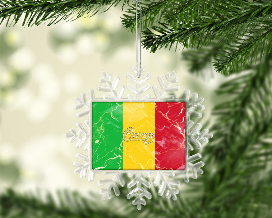 Personalized Christmas Tree Ornament African Country Flag Series - Mali Flag